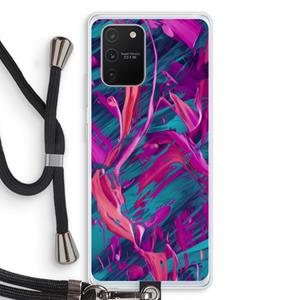 CaseCompany Pink Clouds: Samsung Galaxy S10 Lite Transparant Hoesje met koord