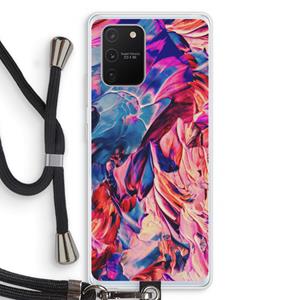 CaseCompany Pink Orchard: Samsung Galaxy S10 Lite Transparant Hoesje met koord