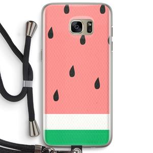 CaseCompany Watermeloen: Samsung Galaxy S7 Edge Transparant Hoesje met koord