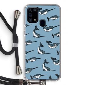 CaseCompany Narwhal: Samsung Galaxy M31 Transparant Hoesje met koord