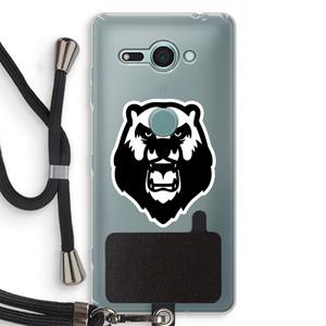 CaseCompany Angry Bear (white): Sony Xperia XZ2 Compact Transparant Hoesje met koord