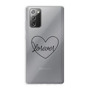CaseCompany Forever heart black: Samsung Galaxy Note 20 / Note 20 5G Transparant Hoesje