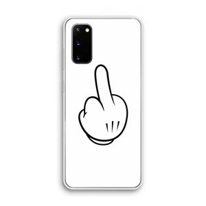 CaseCompany Middle finger white: Samsung Galaxy S20 Transparant Hoesje
