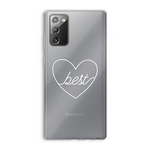 CaseCompany Best heart pastel: Samsung Galaxy Note 20 / Note 20 5G Transparant Hoesje