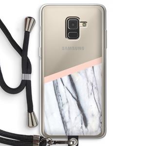 CaseCompany A touch of peach: Samsung Galaxy A8 (2018) Transparant Hoesje met koord