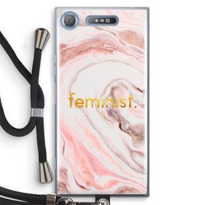 CaseCompany Feminist: Sony Xperia XZ1 Transparant Hoesje met koord