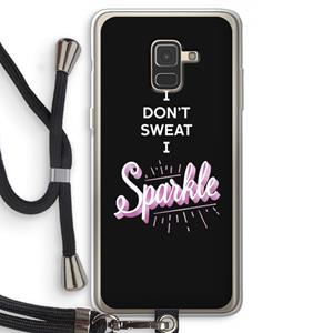 CaseCompany Sparkle quote: Samsung Galaxy A8 (2018) Transparant Hoesje met koord