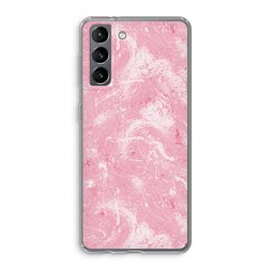 CaseCompany Abstract Painting Pink: Samsung Galaxy S21 Transparant Hoesje