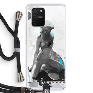 CaseCompany I will not feel a thing: Samsung Galaxy S10 Lite Transparant Hoesje met koord