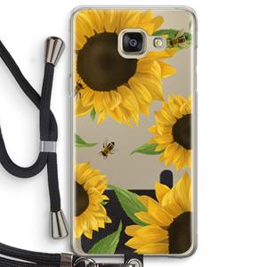 CaseCompany Sunflower and bees: Samsung Galaxy A5 (2016) Transparant Hoesje met koord