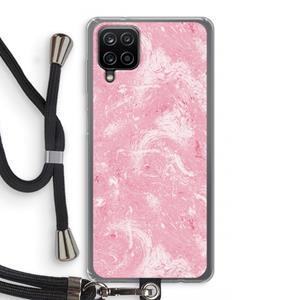 CaseCompany Abstract Painting Pink: Samsung Galaxy A12 Transparant Hoesje met koord