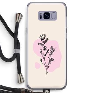 CaseCompany Roses are red: Samsung Galaxy S8 Transparant Hoesje met koord