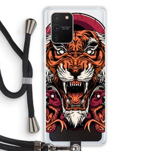 CaseCompany Tiger and Rattlesnakes: Samsung Galaxy S10 Lite Transparant Hoesje met koord
