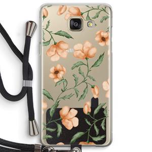 CaseCompany Peachy flowers: Samsung Galaxy A5 (2016) Transparant Hoesje met koord
