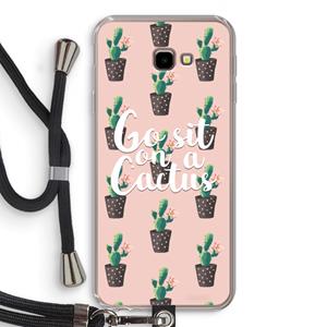 CaseCompany Cactus quote: Samsung Galaxy J4 Plus Transparant Hoesje met koord
