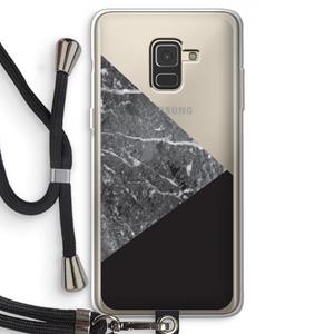 CaseCompany Combinatie marmer: Samsung Galaxy A8 (2018) Transparant Hoesje met koord