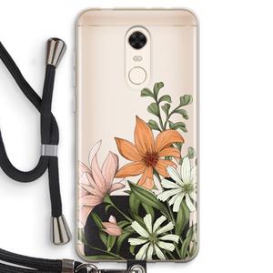 CaseCompany Floral bouquet: Xiaomi Redmi 5 Transparant Hoesje met koord