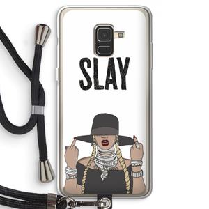 CaseCompany Slay All Day: Samsung Galaxy A8 (2018) Transparant Hoesje met koord