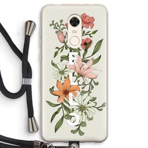 CaseCompany Hello bloemen: Xiaomi Redmi 5 Transparant Hoesje met koord