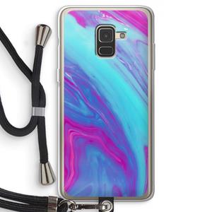 CaseCompany Zweverige regenboog: Samsung Galaxy A8 (2018) Transparant Hoesje met koord