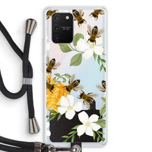 CaseCompany No flowers without bees: Samsung Galaxy S10 Lite Transparant Hoesje met koord