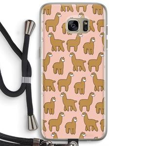 CaseCompany Alpacas: Samsung Galaxy S7 Edge Transparant Hoesje met koord