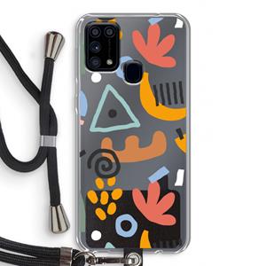 CaseCompany Abstract: Samsung Galaxy M31 Transparant Hoesje met koord