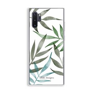 CaseCompany Tropical watercolor leaves: Samsung Galaxy Note 10 Plus Transparant Hoesje