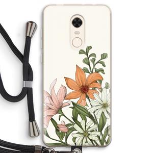 CaseCompany Floral bouquet: Xiaomi Redmi 5 Transparant Hoesje met koord