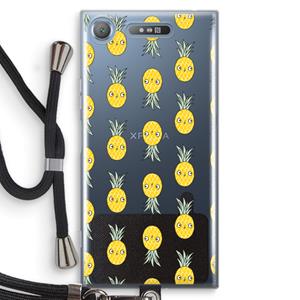 CaseCompany Ananas: Sony Xperia XZ1 Transparant Hoesje met koord