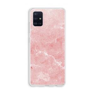 CaseCompany Roze marmer: Galaxy A51 4G Transparant Hoesje