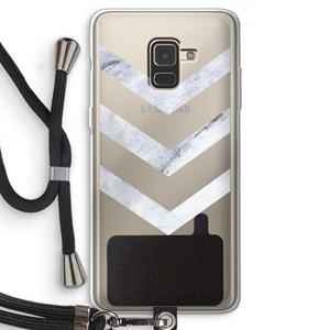 CaseCompany Marmeren pijlen: Samsung Galaxy A8 (2018) Transparant Hoesje met koord