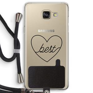 CaseCompany Best heart black: Samsung Galaxy A5 (2016) Transparant Hoesje met koord