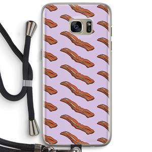 CaseCompany Bacon to my eggs #2: Samsung Galaxy S7 Edge Transparant Hoesje met koord