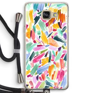 CaseCompany Watercolor Brushstrokes: Samsung Galaxy A5 (2016) Transparant Hoesje met koord