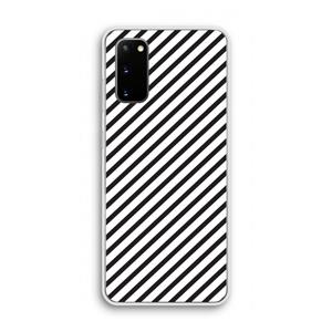 CaseCompany Strepen zwart-wit: Samsung Galaxy S20 Transparant Hoesje