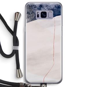 CaseCompany Stone White: Samsung Galaxy S8 Transparant Hoesje met koord