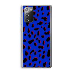CaseCompany Blue Leopard: Samsung Galaxy Note 20 / Note 20 5G Transparant Hoesje