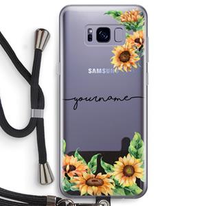 CaseCompany Zonnebloemen: Samsung Galaxy S8 Transparant Hoesje met koord