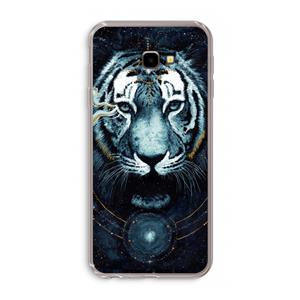 CaseCompany Darkness Tiger: Samsung Galaxy J4 Plus Transparant Hoesje