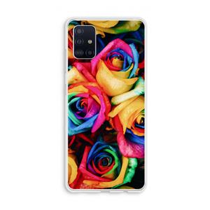 CaseCompany Neon bloemen: Galaxy A51 4G Transparant Hoesje