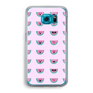 CaseCompany Smiley watermeloenprint: Samsung Galaxy S6 Transparant Hoesje
