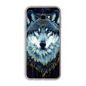 CaseCompany Darkness Wolf: Samsung Galaxy J4 Plus Transparant Hoesje