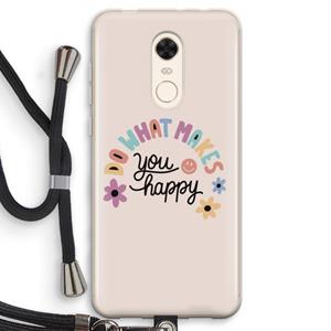 CaseCompany Happy days: Xiaomi Redmi 5 Transparant Hoesje met koord