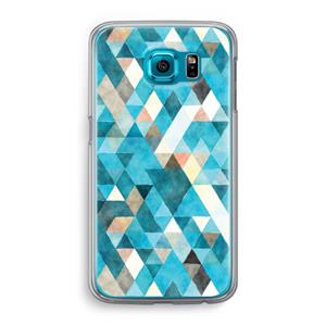 CaseCompany Gekleurde driehoekjes blauw: Samsung Galaxy S6 Transparant Hoesje