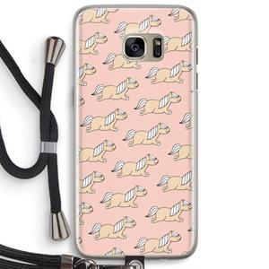 CaseCompany Ponys: Samsung Galaxy S7 Edge Transparant Hoesje met koord
