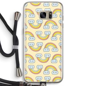 CaseCompany Regenboog: Samsung Galaxy S7 Edge Transparant Hoesje met koord