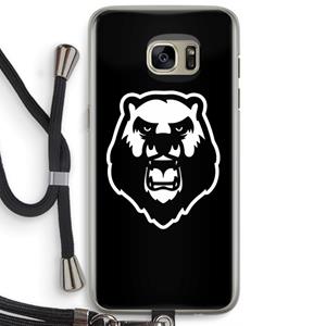 CaseCompany Angry Bear (black): Samsung Galaxy S7 Edge Transparant Hoesje met koord