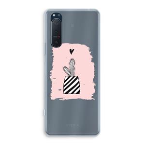 CaseCompany Zwart-wit cactus: Sony Xperia 5 II Transparant Hoesje