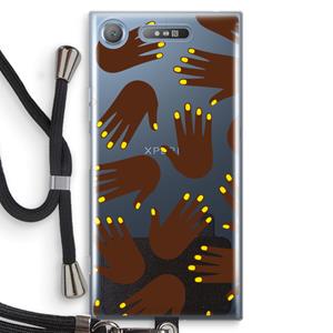CaseCompany Hands dark: Sony Xperia XZ1 Transparant Hoesje met koord